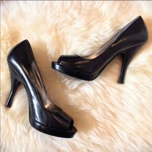 Calvin Klein Black Peep Toe Heels